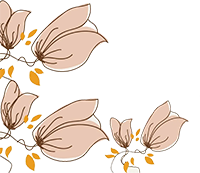 A black background with flowers and leaves.